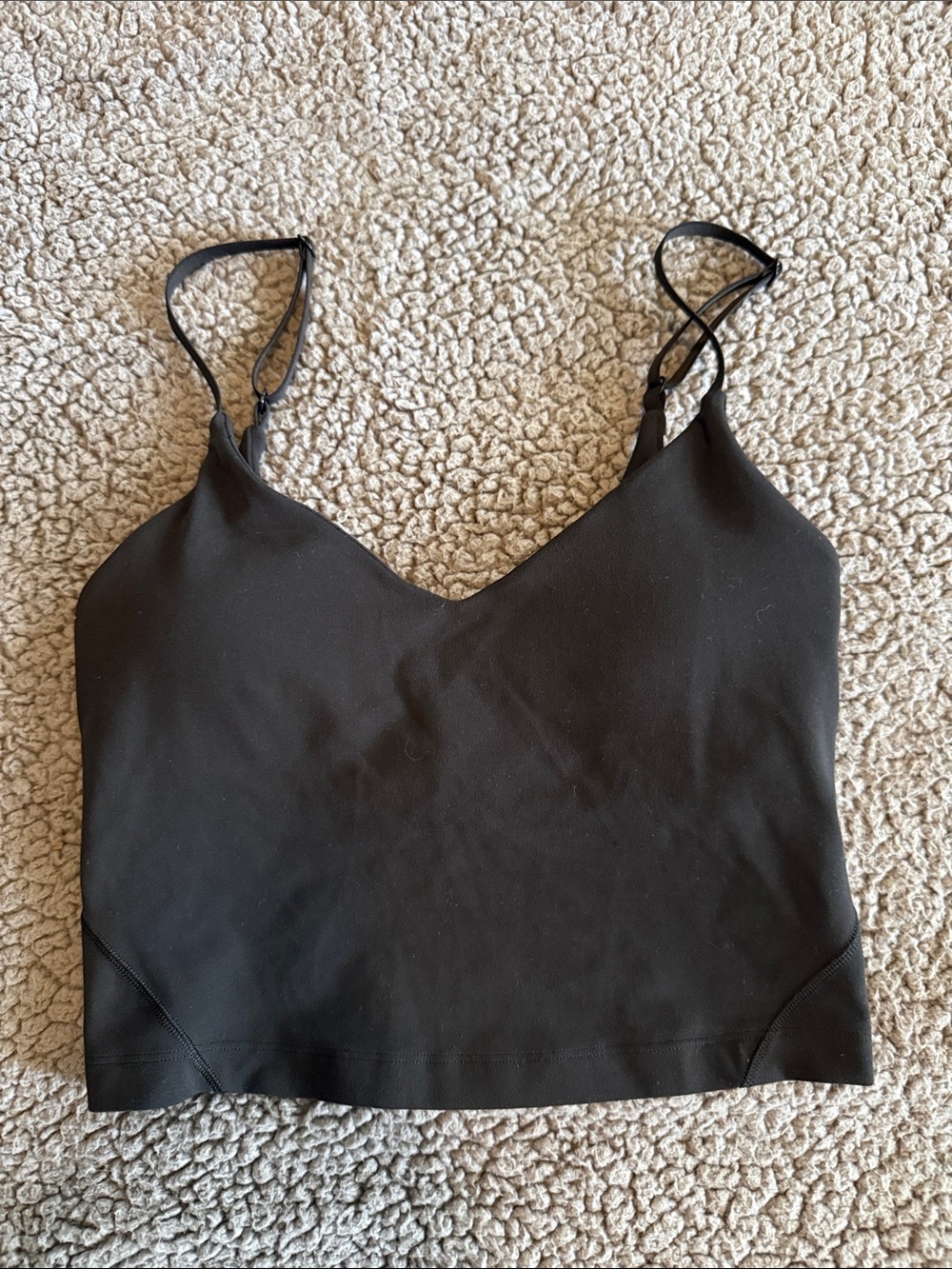 Black Lululemon Cropped Cami Tank Top